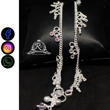 silver classical anklets payal RH-AP466