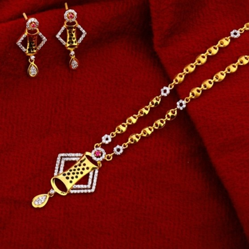 22 carat gold antique ladies necklace set RH-NS377