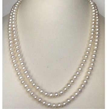 Fresh water Round White Pearls Necklace 2 Layers