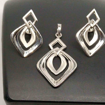 925 Sterling Silver Met Finish Design Pendant Set... by 