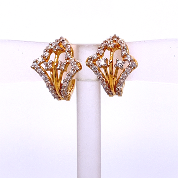 22k Yellow Gold CZ Stunning Bali Earrings by 