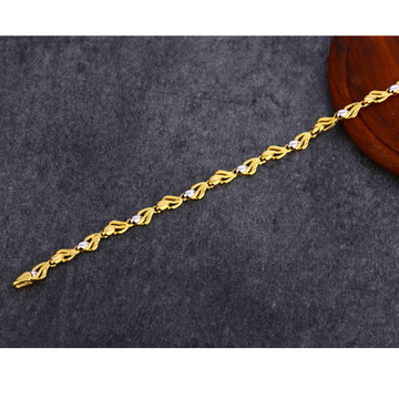 916 Gold Ladies Plain Bracelet LPBR29