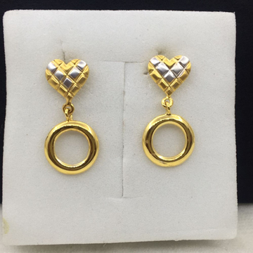 Yellow Gold Handmade Design Earrings by 