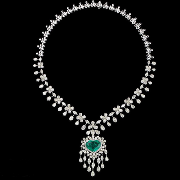 Diamonds and Emeralds Necklace JSJ0199