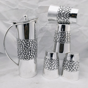 925 pure silver stylish antique jug and glasses se... by 