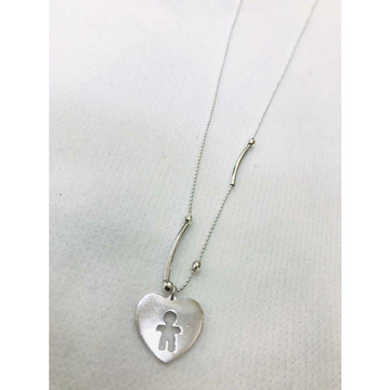 92.5 Sterling Silver Bol Pipe Chain With Heart Sha... by 