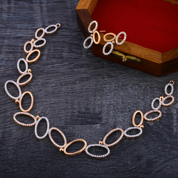 750 Rose Gold Cz Classic Necklace RN151