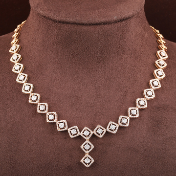 Silver Finish Round Zircon/AD Necklace Set – Dazzles Fashion and Costume  Jewellery