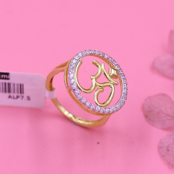 Auspicious 18kt Yellow Gold Om Finger Ring