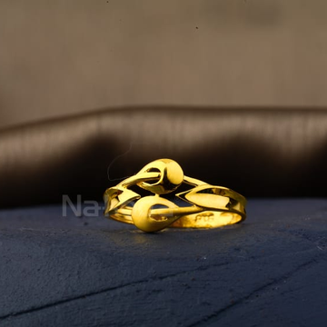 916 Gold Ladies Designer Plain Ring LPR556