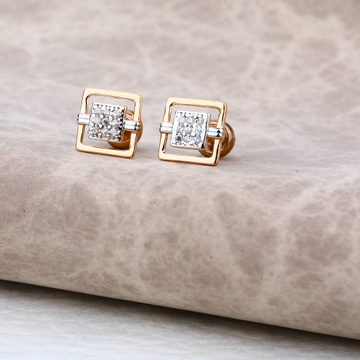 Ladies 18K Rose Gold Modern Earring -RE08