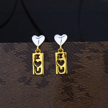 Ladies 22K Gold Fancy Plain Earring -LPE04