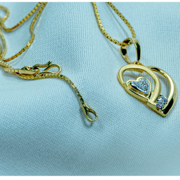 916 Gold Double Heart Pendant P18-567 by 