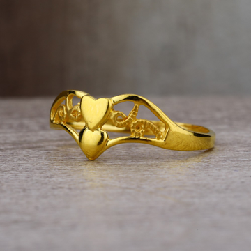 Ladies 22K Gold Double Heart Ring -LPR65