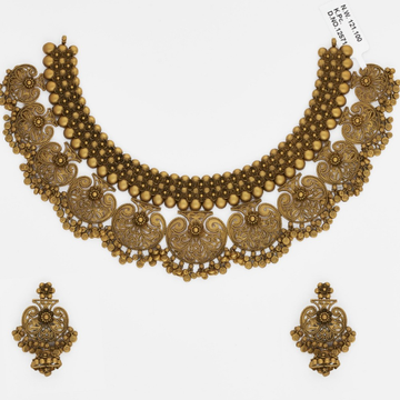 916 Gold Jadtar Necklace Set SJ-9658 by 