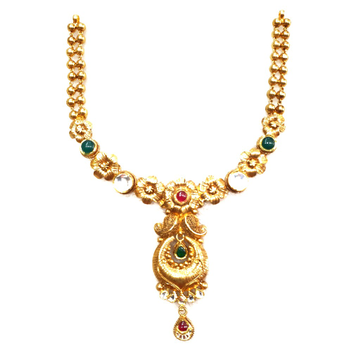 916 gold antique necklace set mga - gn009