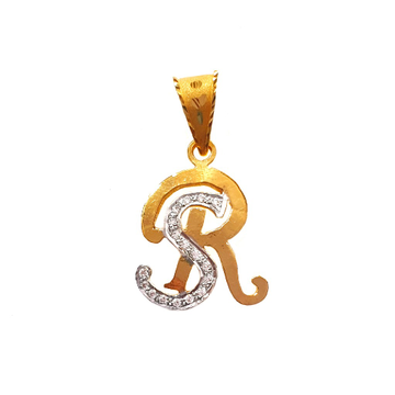 22k gold monogram (letter sr) pendant mga - mgp001