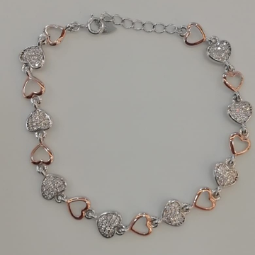 Sterling silver heart shape ladies loose bracelet by 
