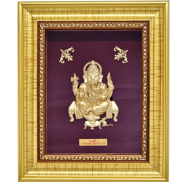 Shree Ganesha Frame In 24K Gold Leaf MGA - AGE0178