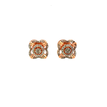 14kt Diamond Symmetric Studs in rosegold