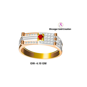 22KT Rose Gold Diamond CZ Ring by 