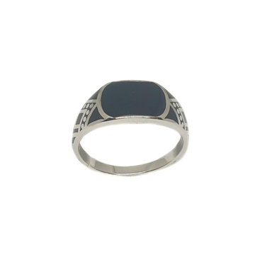 925 Sterling Silver Black Meenakari Ring MGA - GRS...