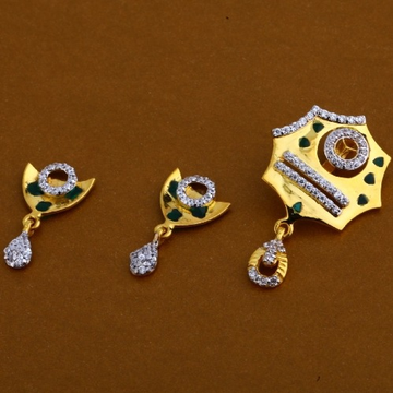 22 carat gold ladies designer pendants set rh-ps70...