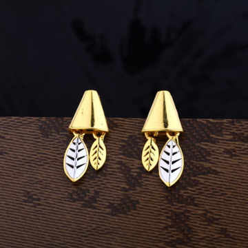 916 Gold CZ Hallmark Stylish Ladies Plain Earring...
