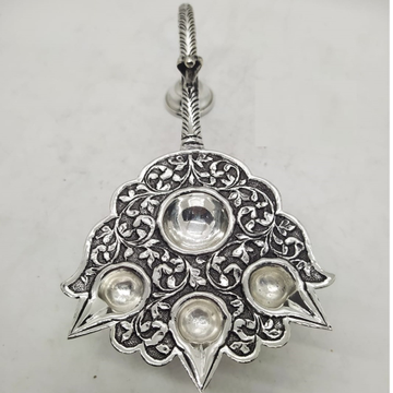 925 Pure Silver diya in Antique work PO-143-22 by 