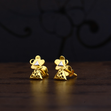 Ladies 916 Gold Delicate Cz Earring -LPE100