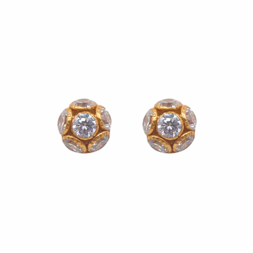Round Tops with Stones 22k Gold