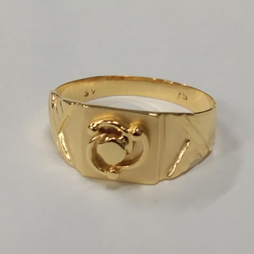 Gold light weight gents ring by 
