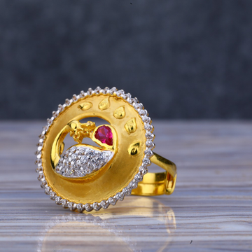 22KT Gold Cz Stylish Color Stone Ladies Long Ring...