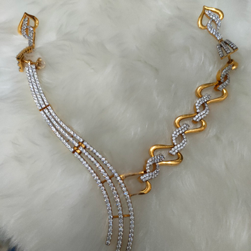 916 CZ Gold Unique Necklace Set by Panna Jewellers