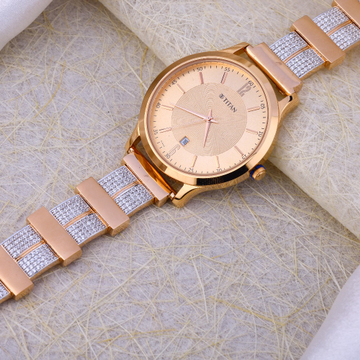 18k rose gold Plain Design watch For Mens  by 