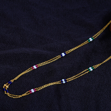 22K Ladies Wear Moti Chain Necklace-AC75