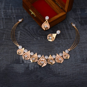 18KT Rose Gold Hallmark Designer Ladies Necklace S...