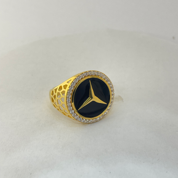 22K gold Big Mercedes Ring by 