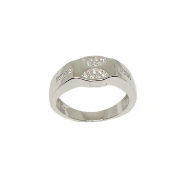 925 Sterling Silver Designer CZ Diamond Ring MGA -...