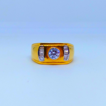 22 KT 916 Hallmark modern gents diamond ring by Harekrishna Gold