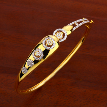 18KT Women's CZ Classic Gold Kada Bracelet LKB161