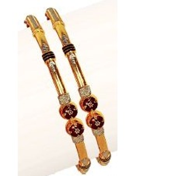 22K/916 Gold Antique Single Pipe Kadli by Ruchit Jewellers