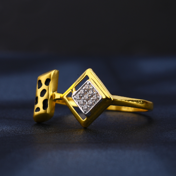 22CT Gold CZ Classic Ladies Ring LR808
