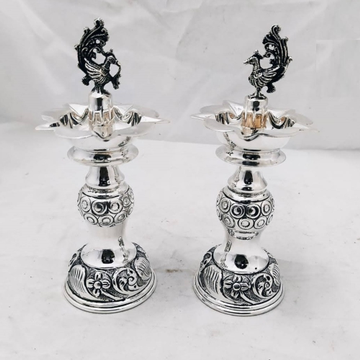 925 pure silver lamp samayi in Antique Work pO-143... by 