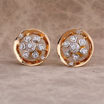 750 Rose Gold Classic Hallmark Earring RE170