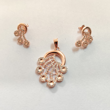 925 silver rose gold pendant set by Veer Jewels