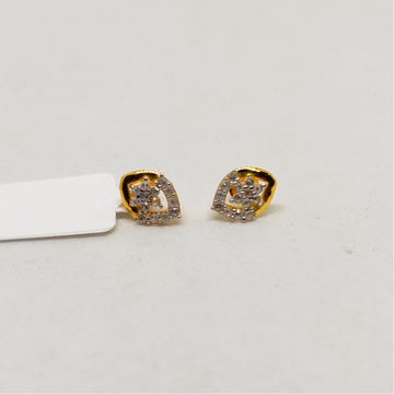 Designer Gold CZ Stone Earrings by Rajasthan Jewellers Private Limited