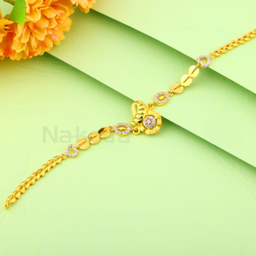 916 Gold CZ Hallmark Ladies Designer Bracelet LB50...
