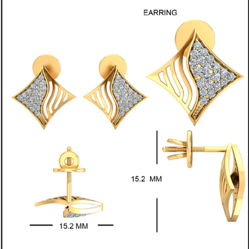 22Kt Yellow Gold Octo petalon Earrings For Women