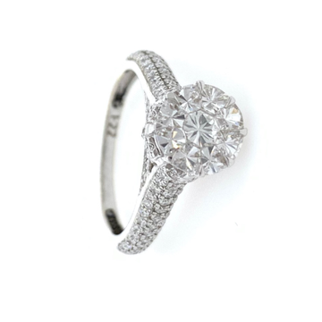 18kt / 750 white gold engagement diamond ring for...